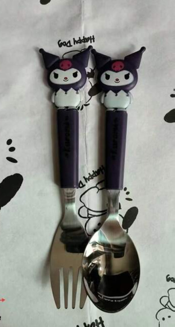 SANRIO 1set Authorized Stainless Steel Portable Cutlery Set (immediate)