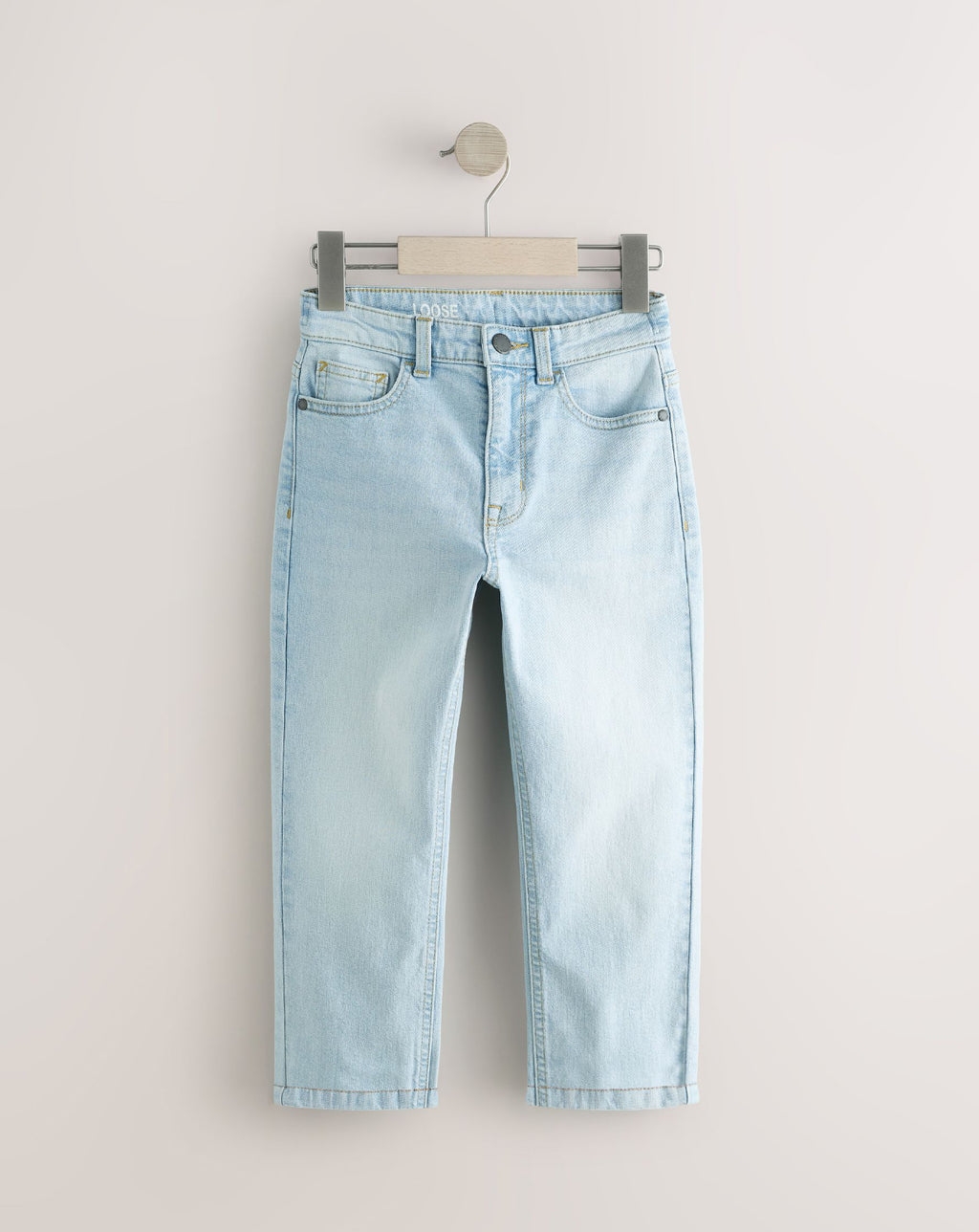 Bleach Wash Loose Fit Stretch Jeans