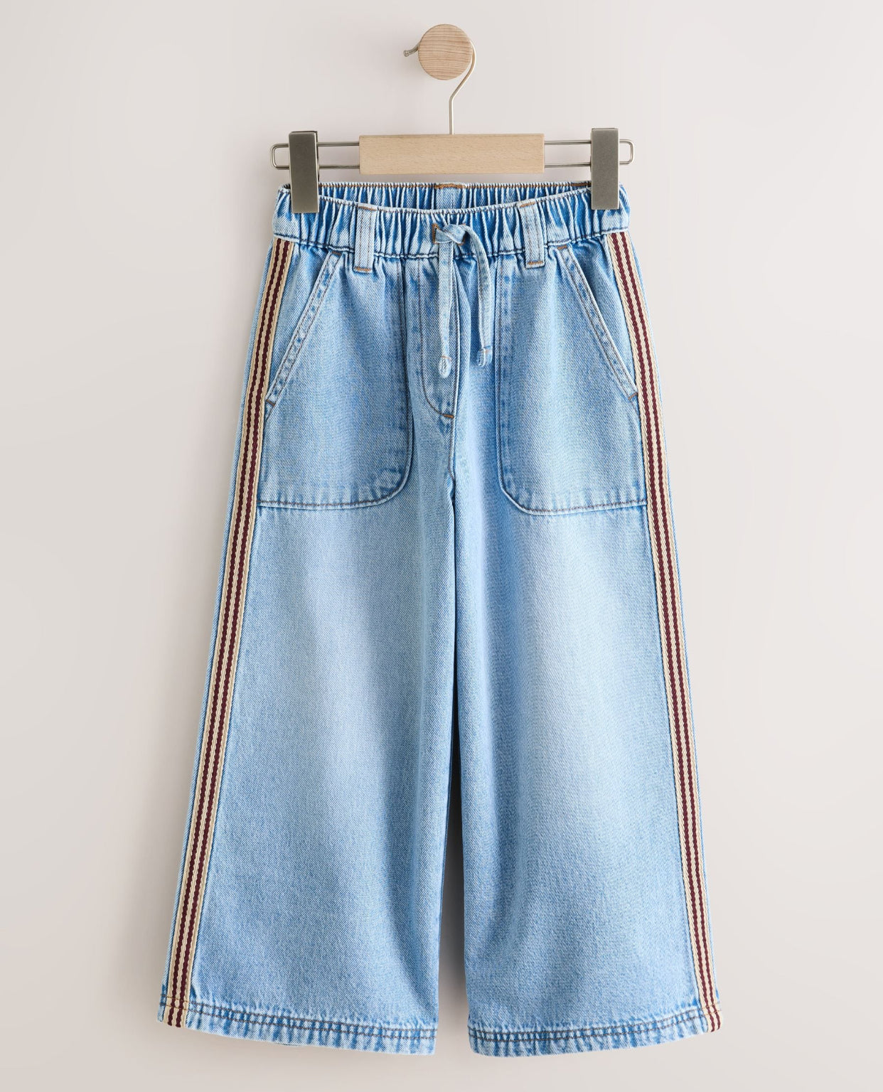 Red Side Detail Wide Leg Jeans