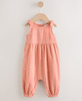 Orange Tropical Baby Long Leg Muslin Romper