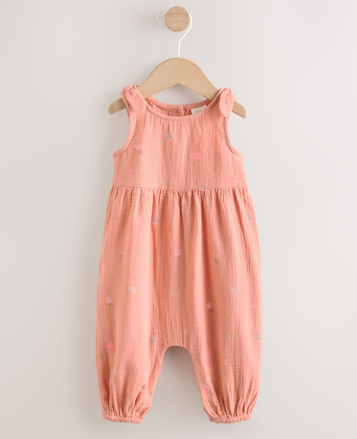 Orange Tropical Baby Long Leg Muslin Romper