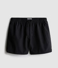 A pair of textured swimming shorts with a drawstring waistline