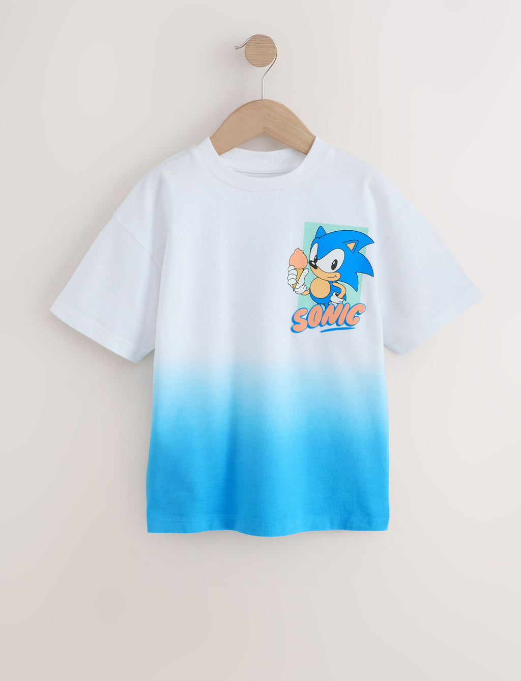 White/Blue Dip Dye Sonic T-Shirt