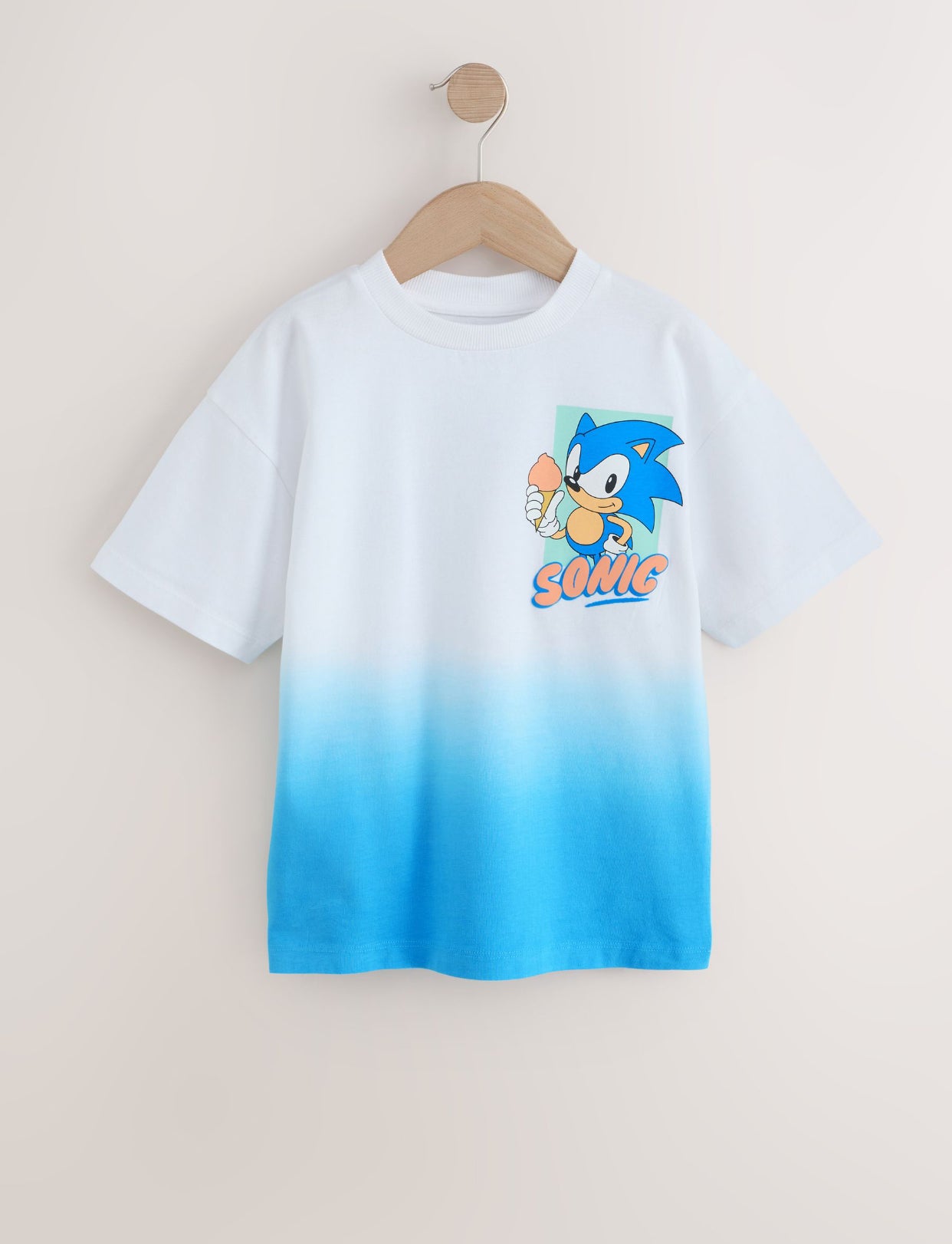 White/Blue Dip Dye Sonic T-Shirt