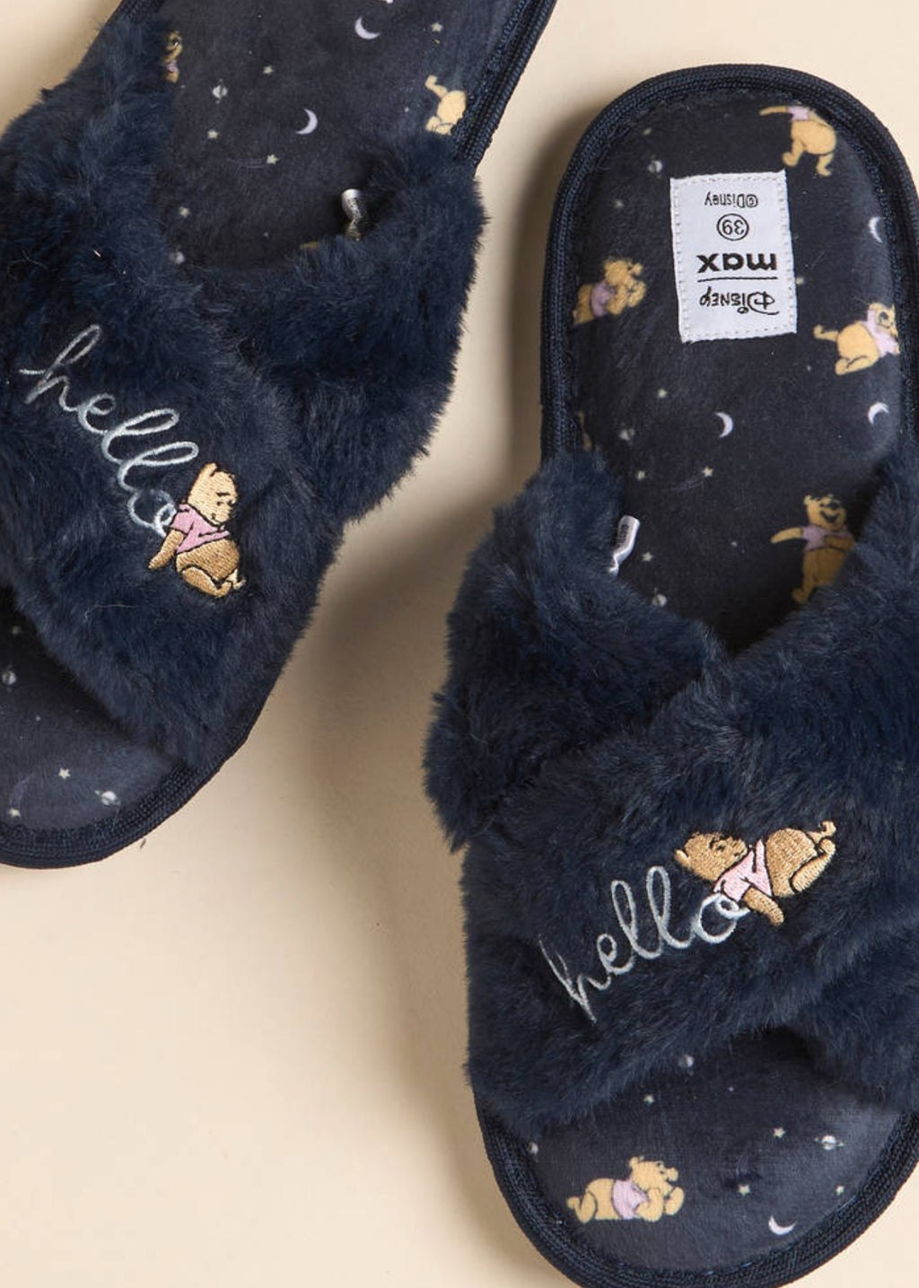 Winnie the Pooh Embroidered Bedroom Slippers