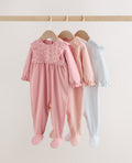 Pink Baby Sleepsuits 3 Pack