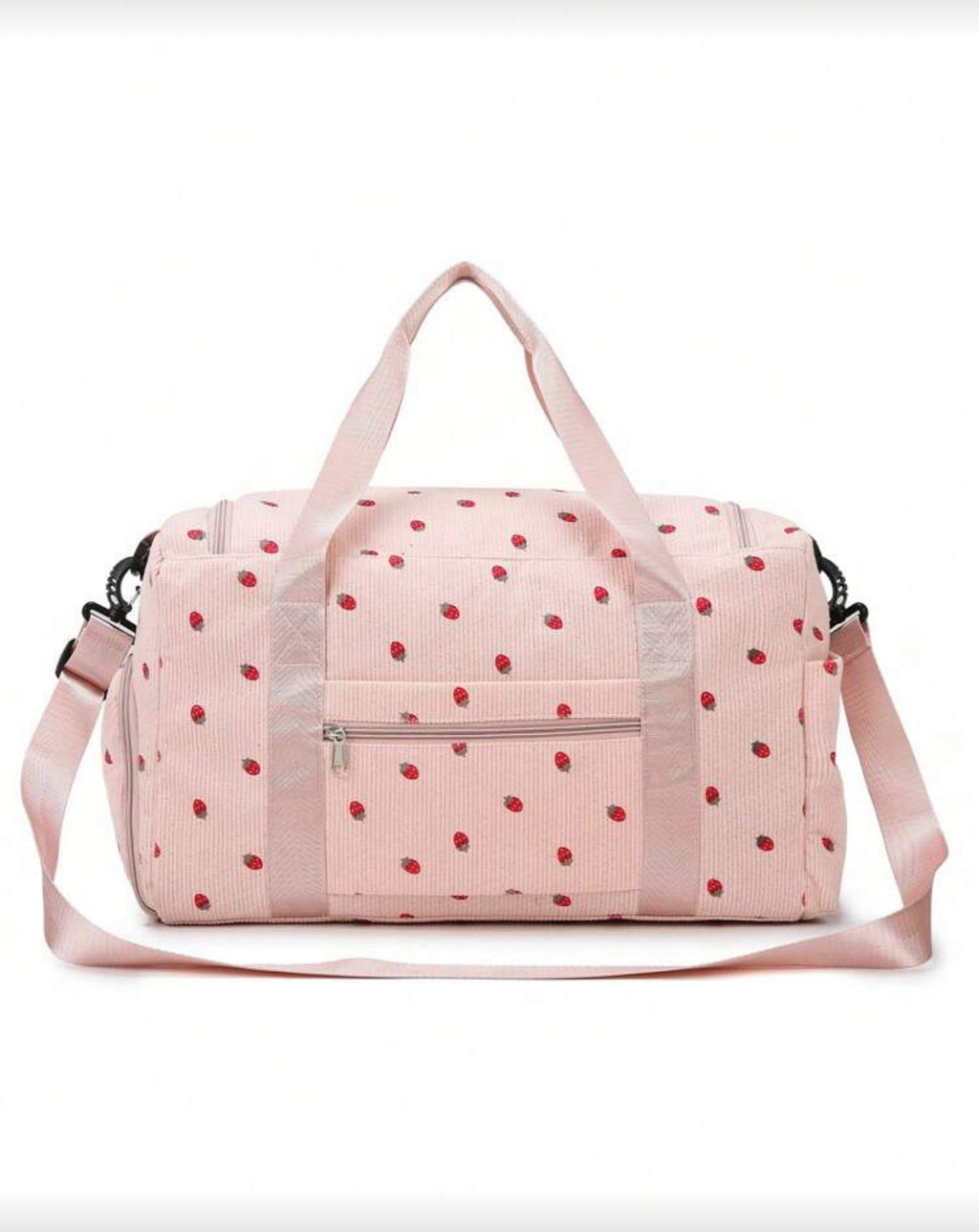 Strawberry Print Duffel Travel Bag