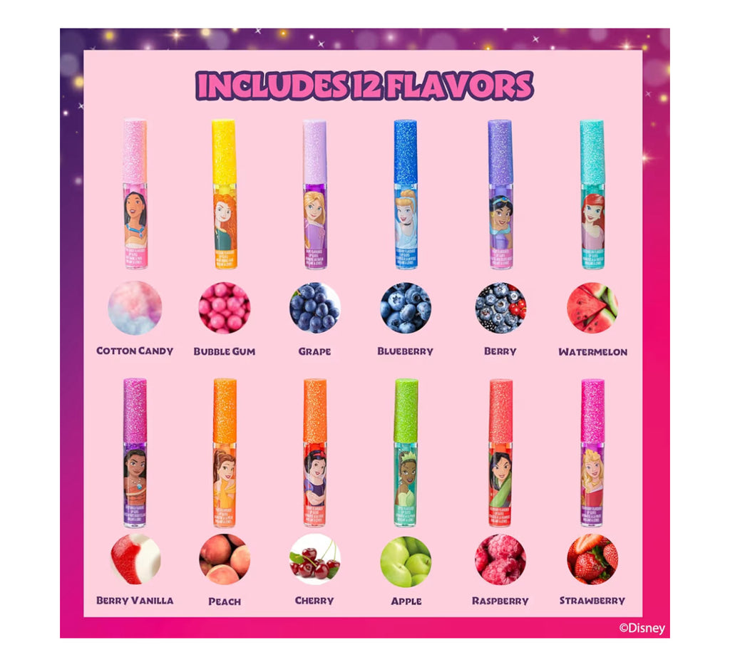 Disney Princess 12 Piece Plant Based Lip Gloss