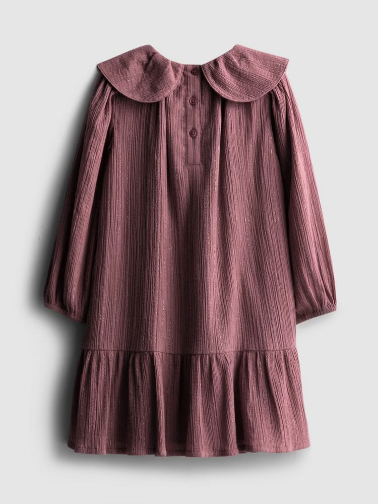 Sparkly Collared Drop Waist Dress