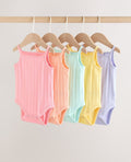 Multi Vest Baby Bodysuits 5 Pack