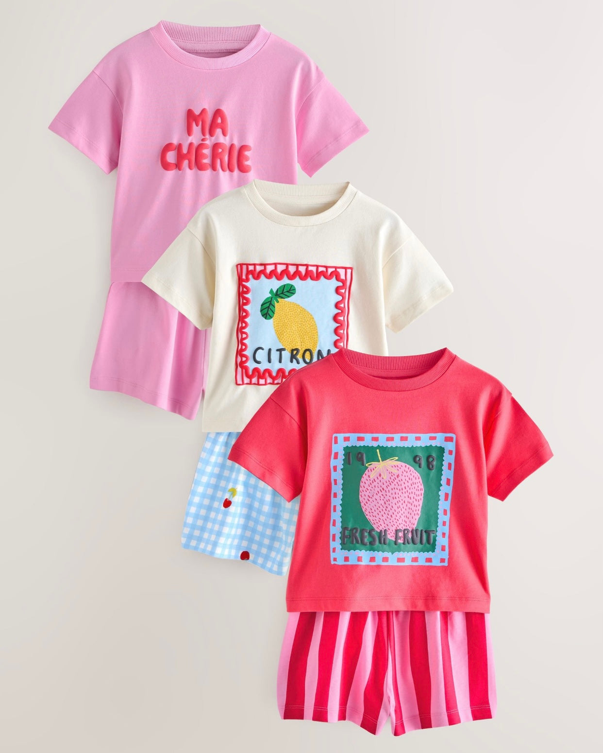 Red/Pink Ma Cherie Fruit Short Pyjamas
3 Pack