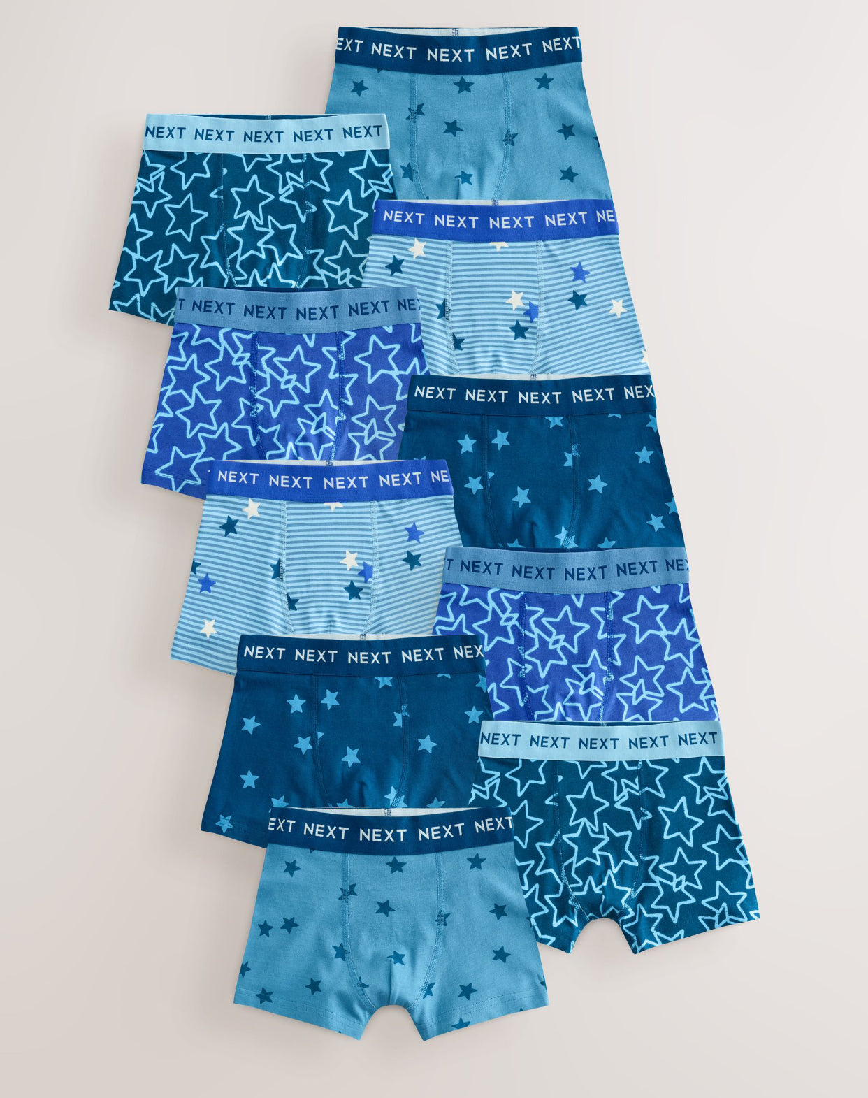 Blue/White Stars Trunks 10 Pack