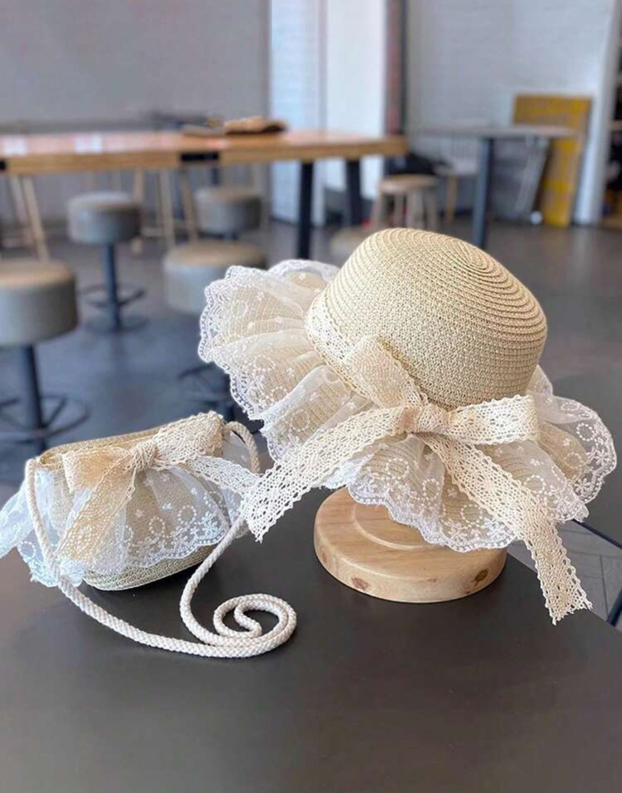 2pcs/Set Floral Sun Hat And Bag Set (immediate)