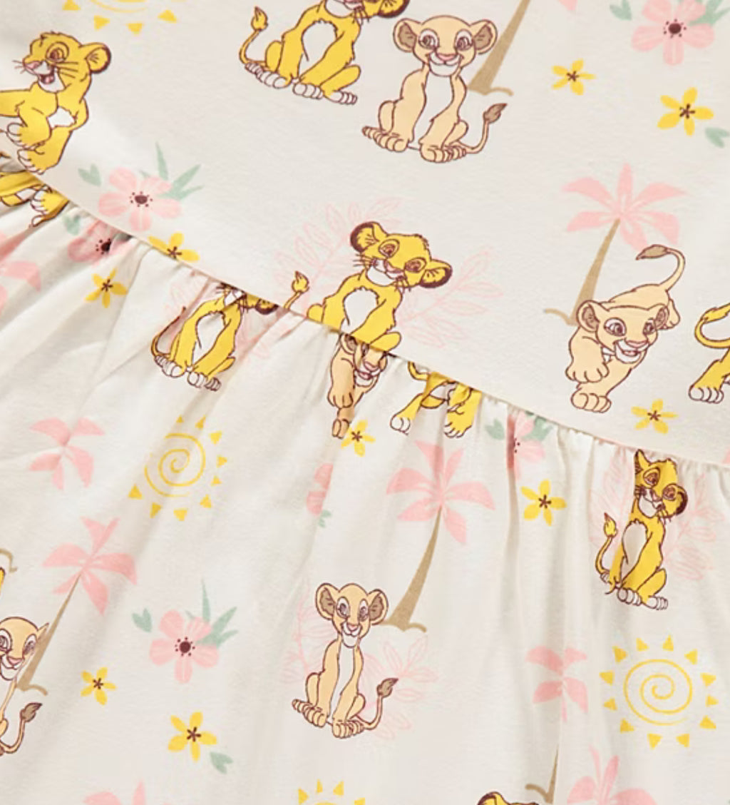 Disney Lion King Cream Frill Sleeve Dress