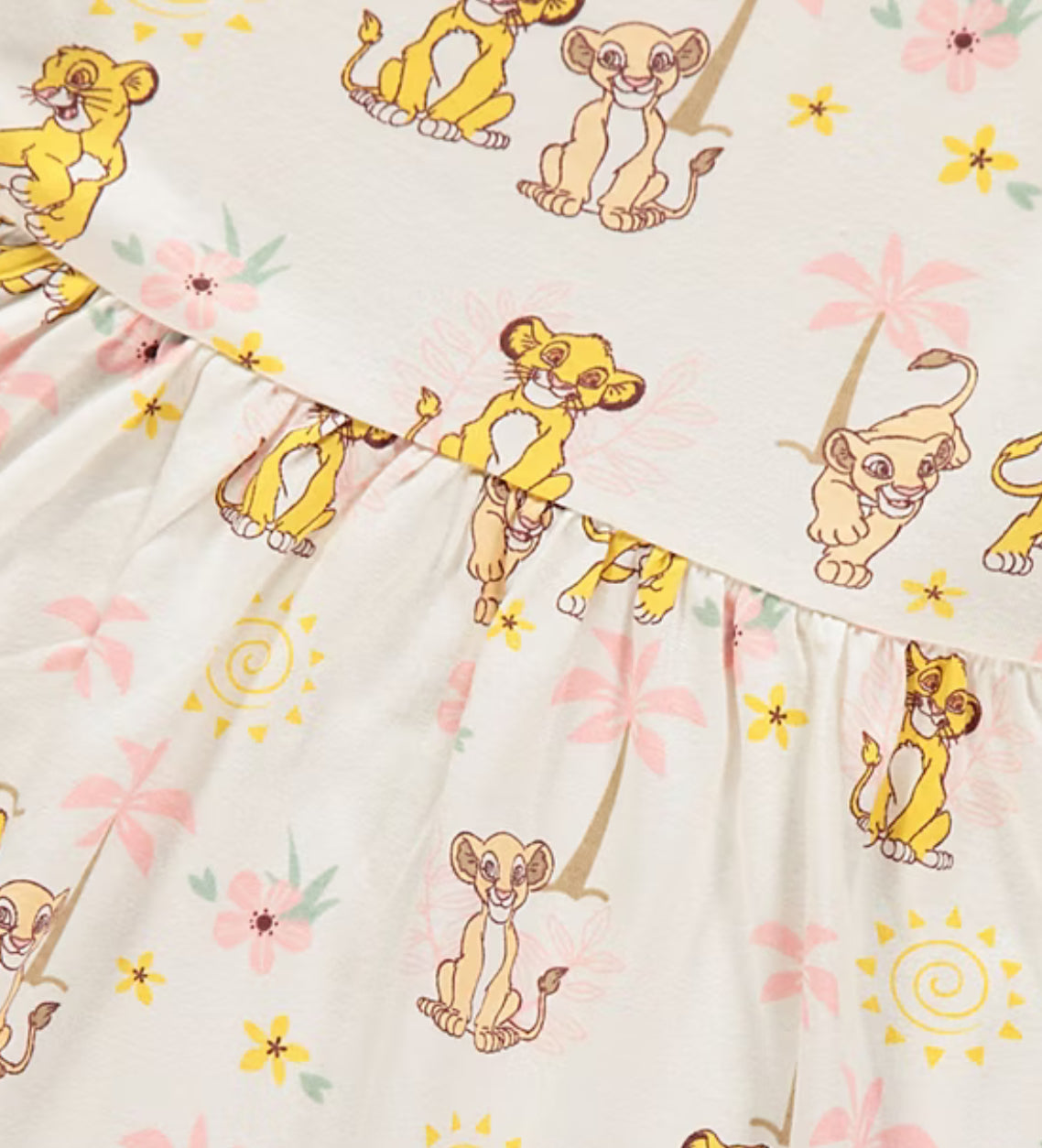 Disney Lion King Cream Frill Sleeve Dress