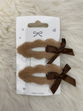 2pcs fluffy hair clips