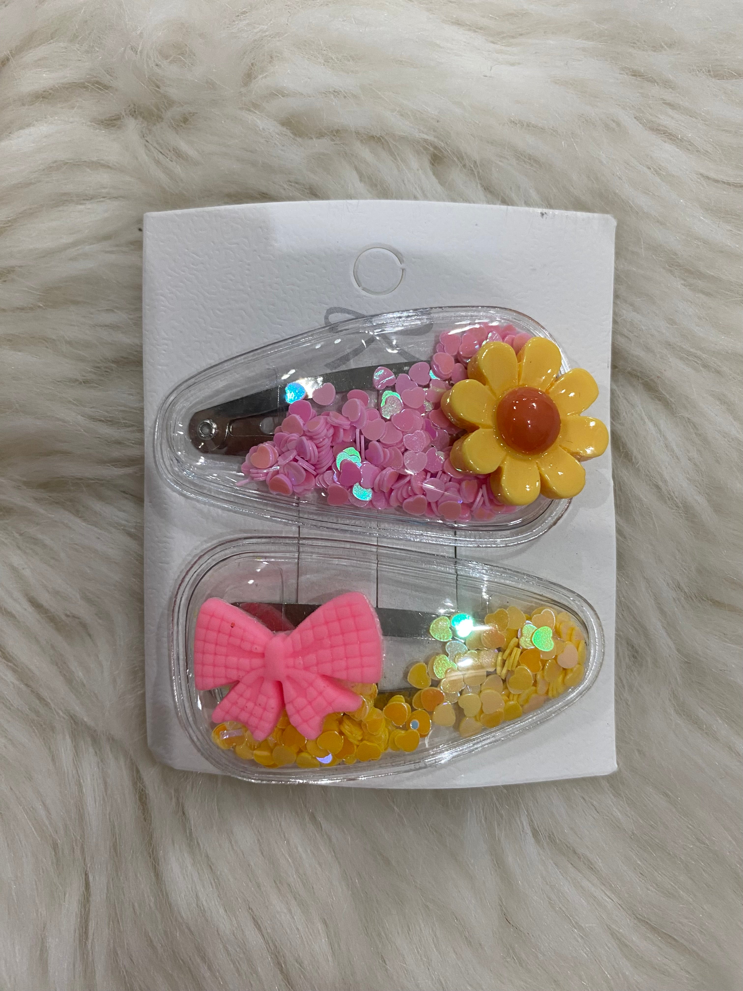 Glitter hair clips set