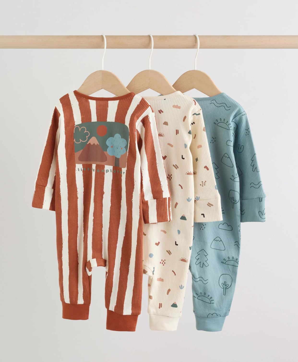 Minerals Woodland Baby Sleepsuits 3 Pack