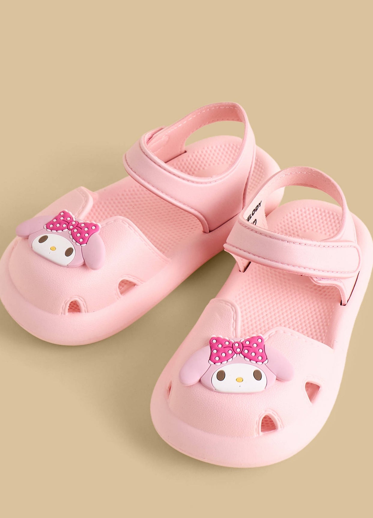 My Melody Accent Sandals with Hook and Loop Closure
