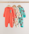 Multi Chilli Print Baby Sleepsuits 3 Pack