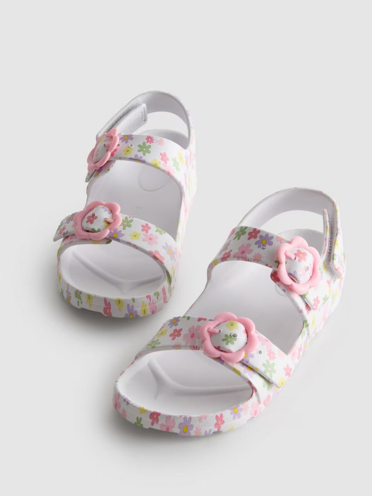 Printed Double Buckle Strap Sandals