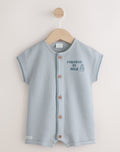 Blue Milk Club Jersey Waffle Baby Romper