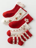 5pairs Red Girls Socks (immediate)