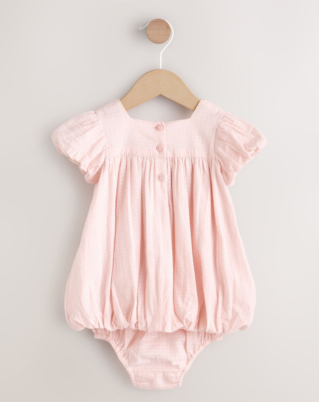 Pink Floral Embroidered Smock Baby Dress And Knicker Set 2 Piece