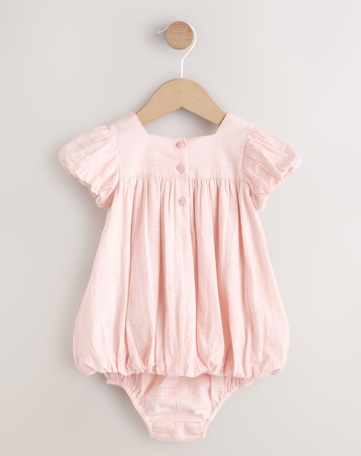 Pink Floral Embroidered Smock Baby Dress And Knicker Set 2 Piece
