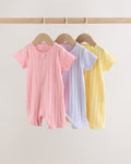 Bright 3 Pack Two Way Zip Baby Romper (Omths-3yrs)