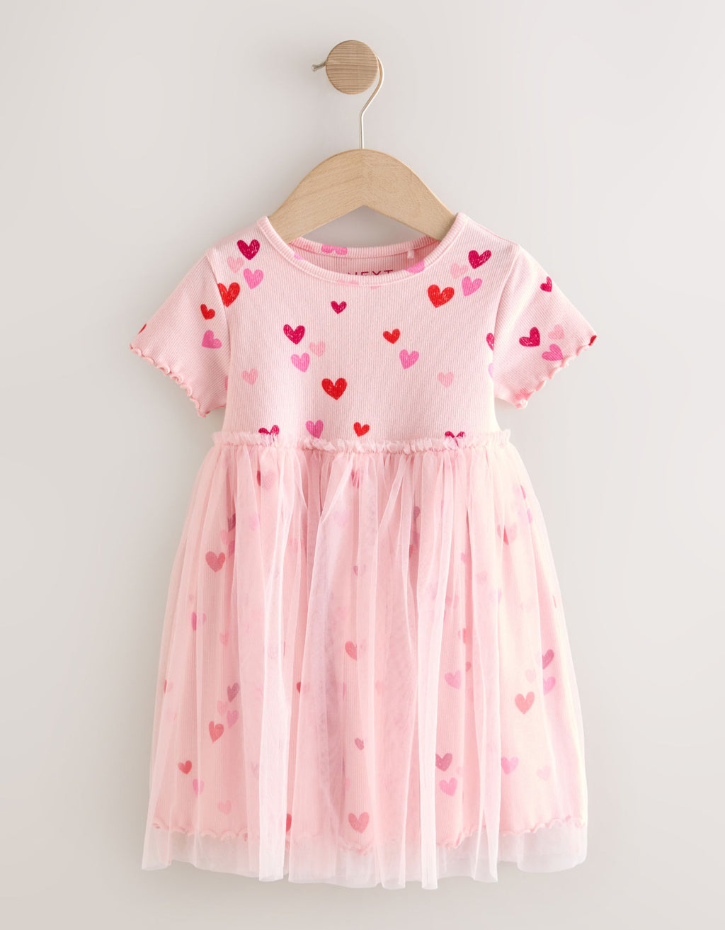 Pink Hearts Mesh Skirt Dress