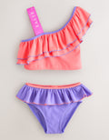 Baker by Ted Baker 2 Piece One Shoulder Contrast Frill Bikini