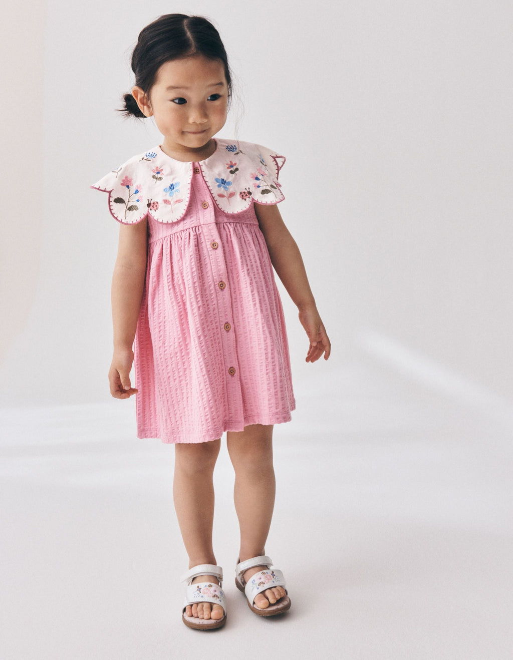 Pink Collared Summer Dress (3mths-7yrs)