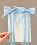2pcs blue bow ribbon hair Clips