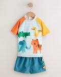 White/Red/Yellow Short Sleeve Sunsafe
Rash Vest and Swim Shorts Set