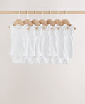 White 7 Pack Baby Vest Bodysuits