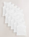 White 10 Pack Lace Trim Vest