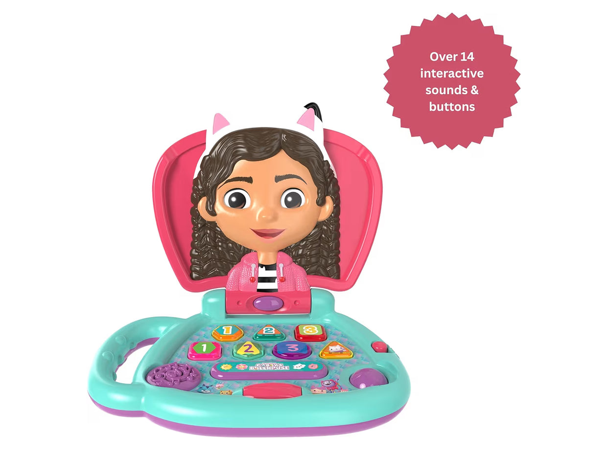 Gabby’s Dollhouse My First Laptop Plays Gabby’s Theme Tune | 14+ Fun Sounds & Phrases | Lights & Moving Eyes Feature | Learning & Role Play Toy