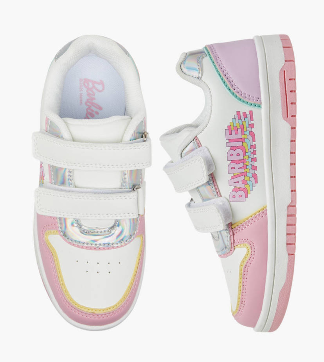 Barbie Panelled Sneakers with Hook and Loop Closure