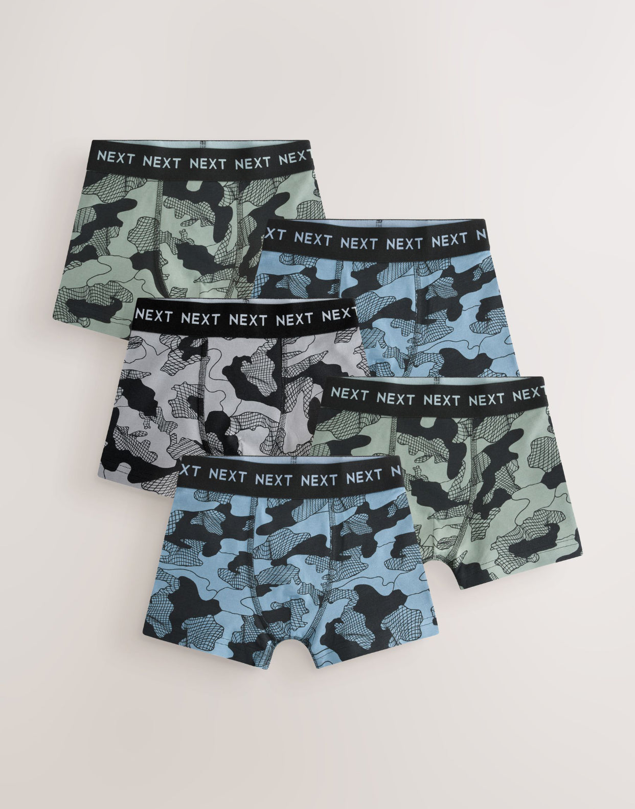 Blue/Black Linear Camo Trunks 5 Pack
