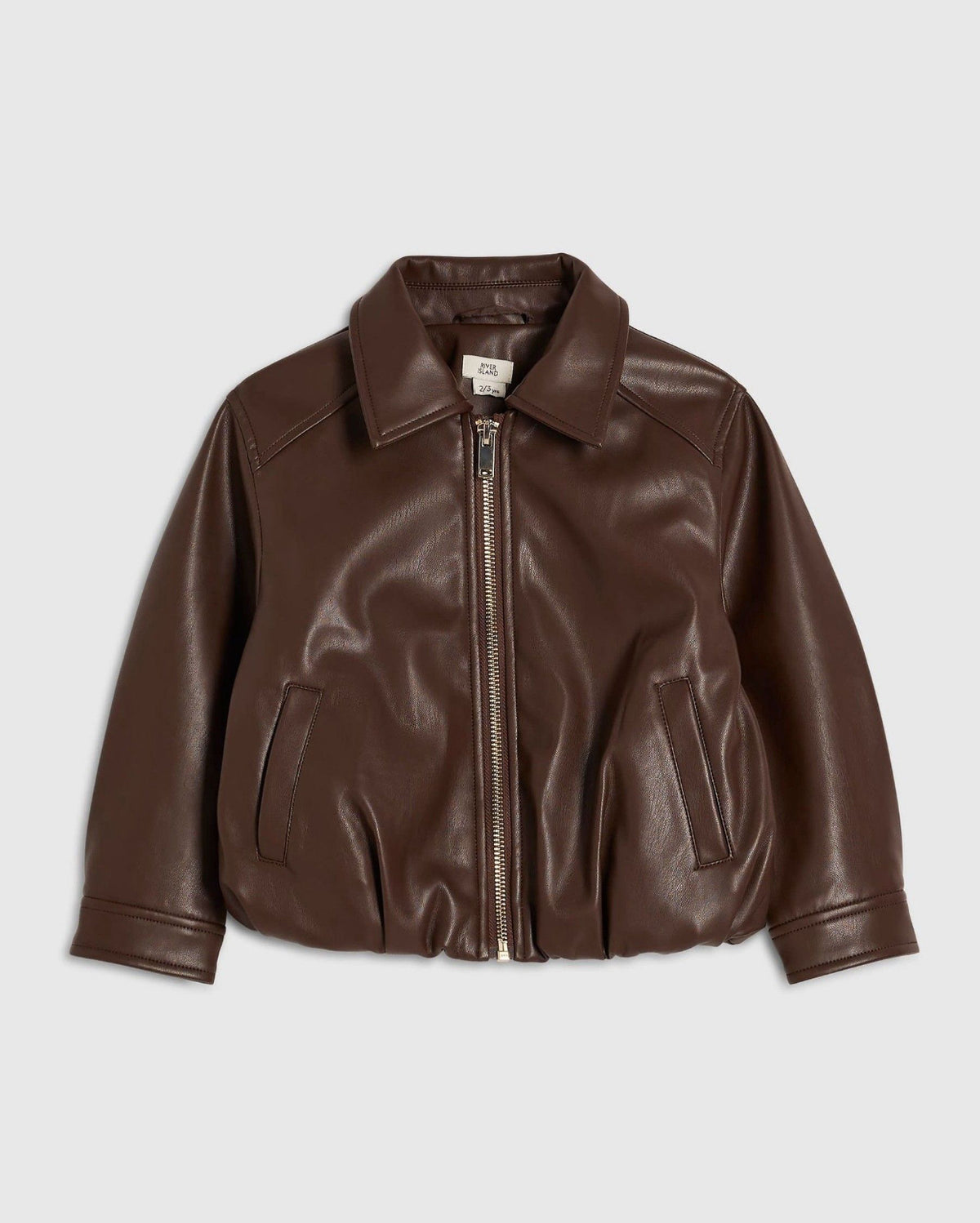 River Island Brown Bubble Bomber Jacket