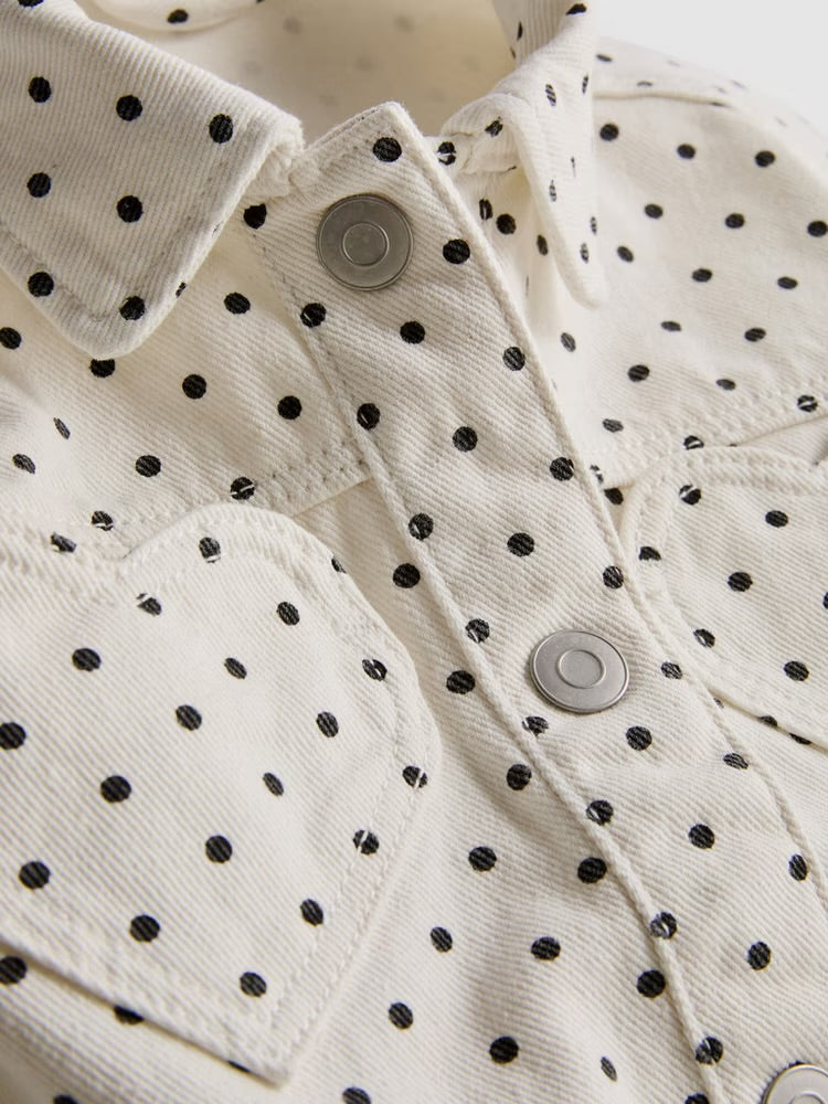 Polka Dot Denim Jacket