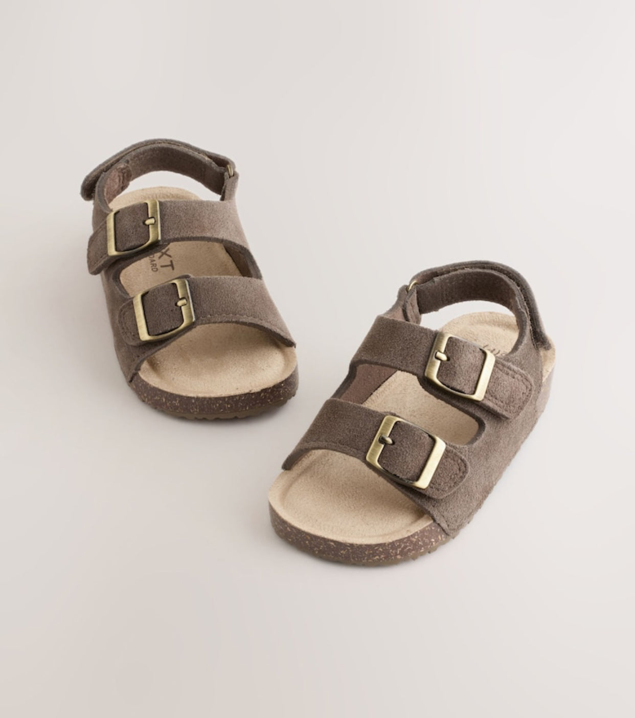 Chocolate Brown Corkbed Double Two Strap Sandals
