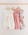 Lilac and Ecru Baby Rompers 3 Pack