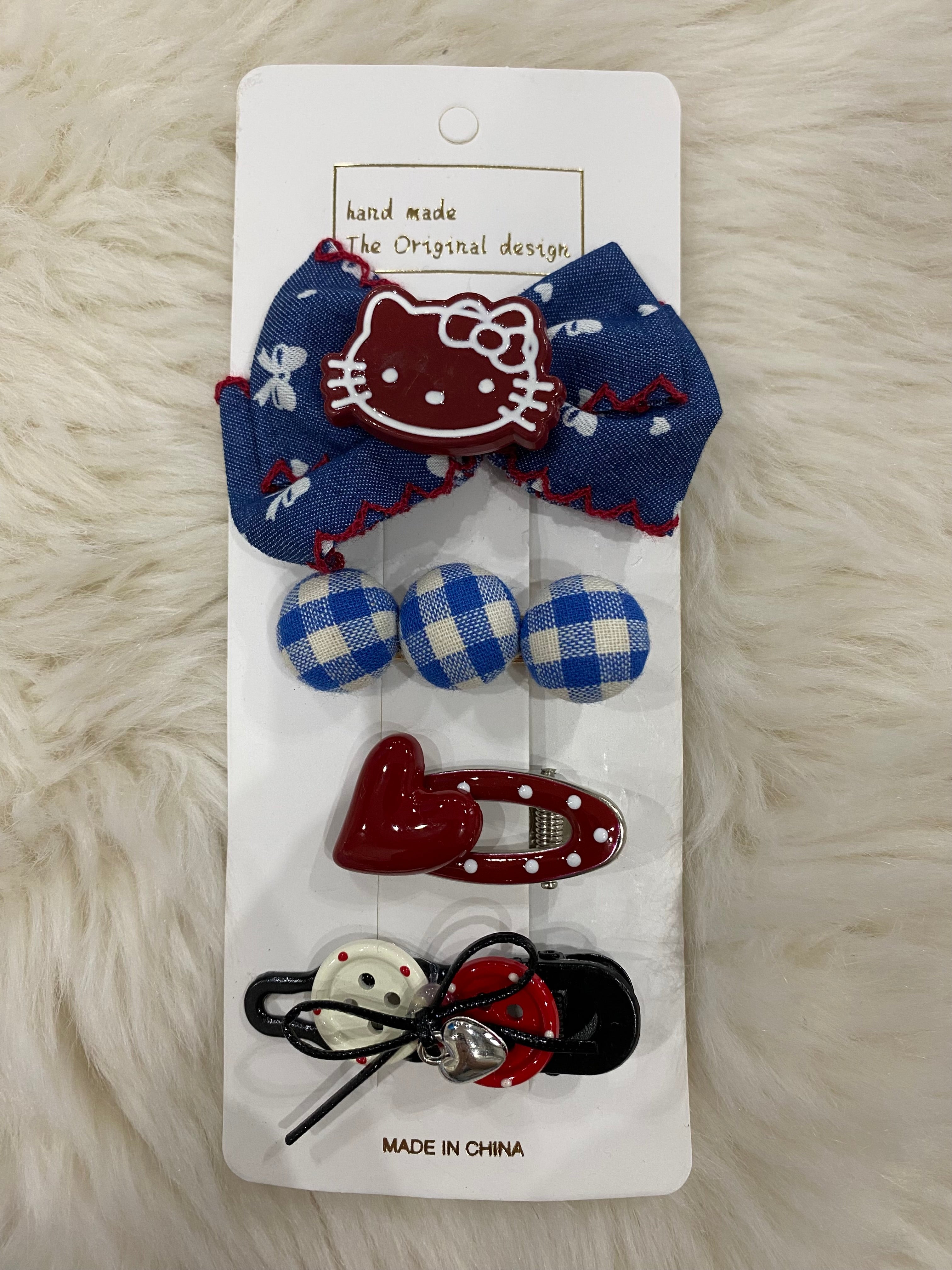 4pcs hello kitty hair clips set