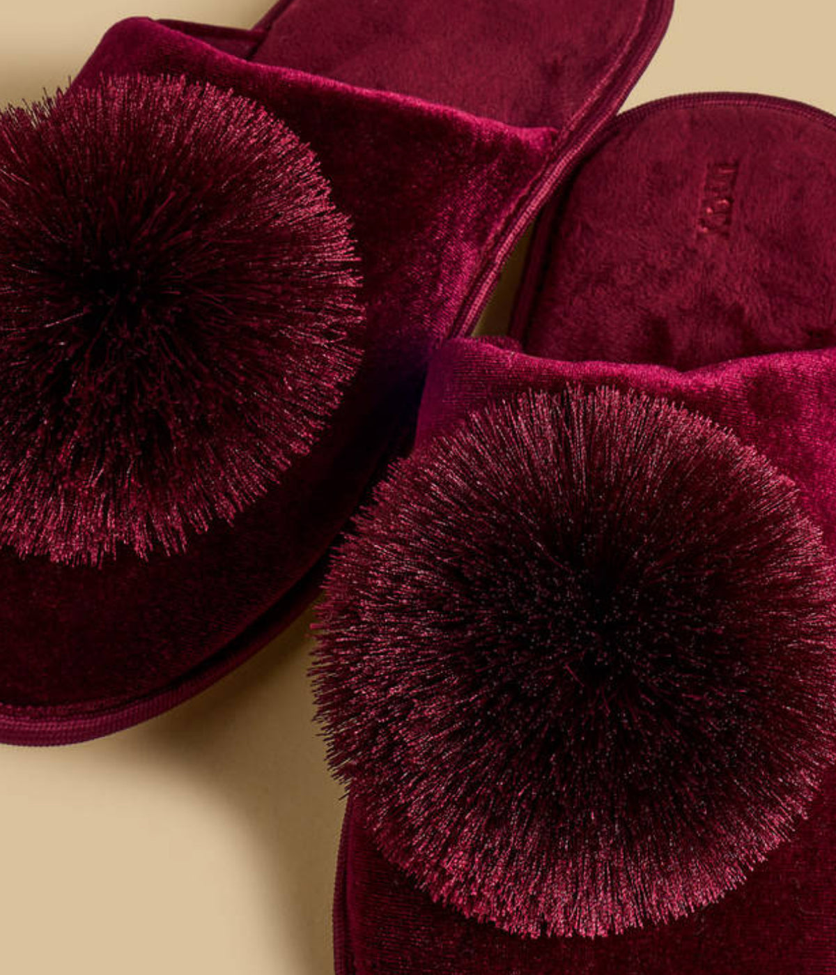 Pom Pom Accent Bedroom Mules