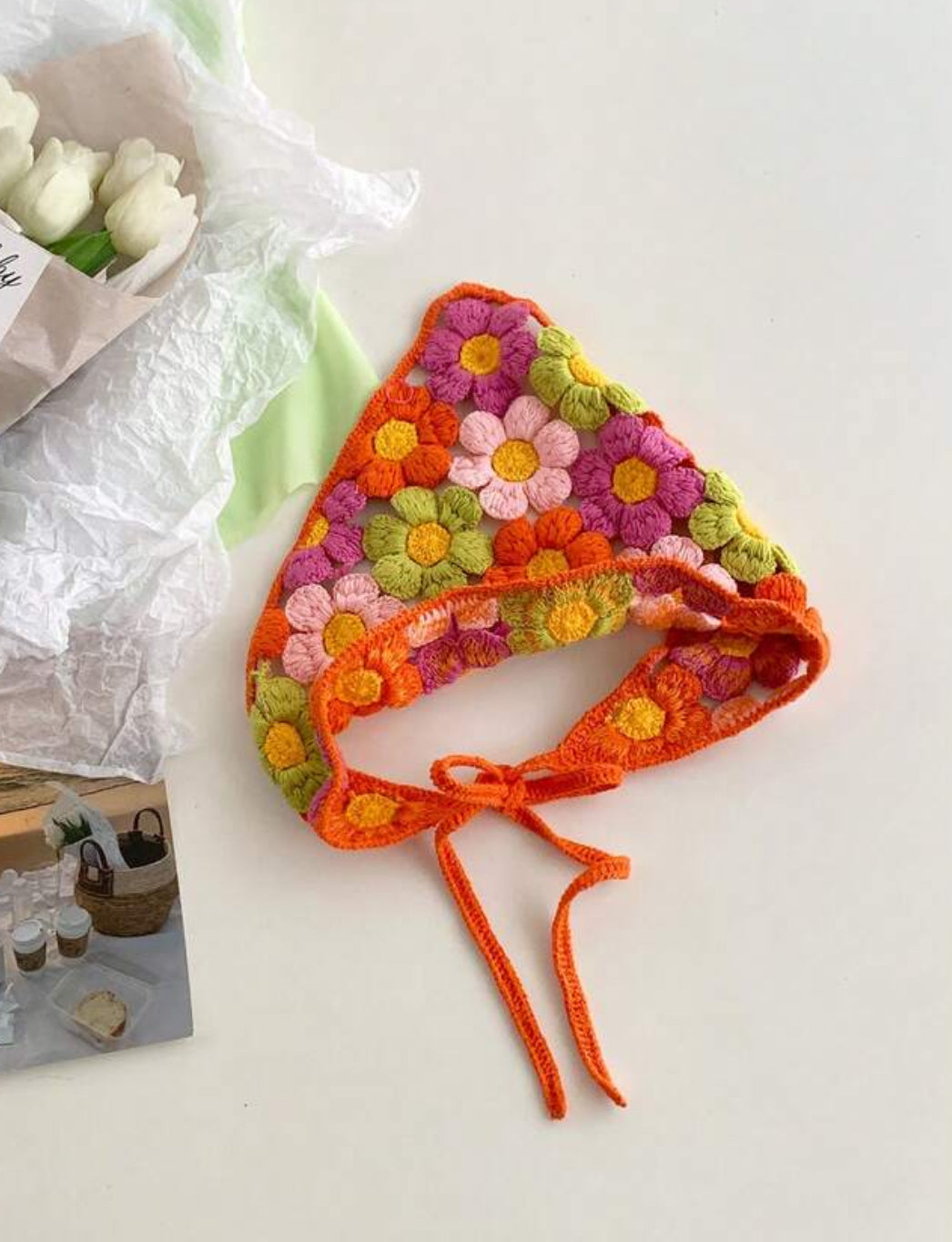 1pc Knitted Triangle Scarf Headband