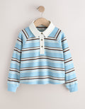 Blue Stripe Long Sleeve Rugby Top