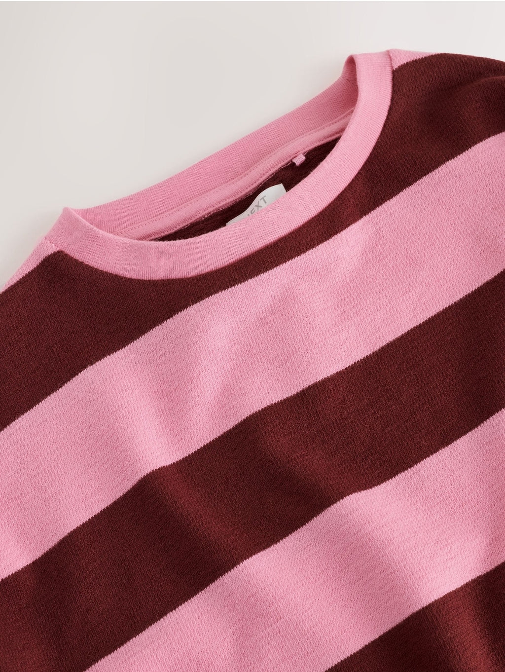 Pink Stripe Textured Long Sleeve Top