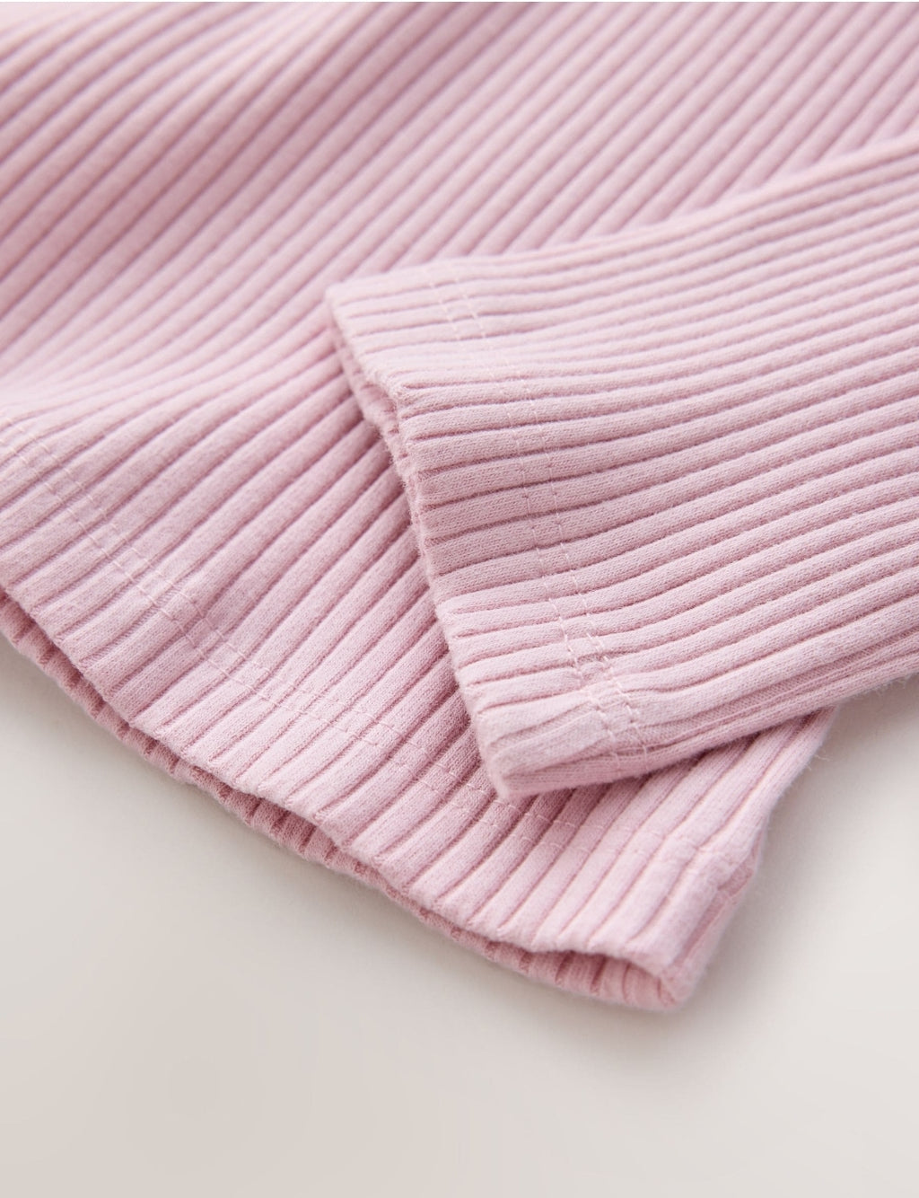 Pink Long Sleeve Roll Neck Rib Top